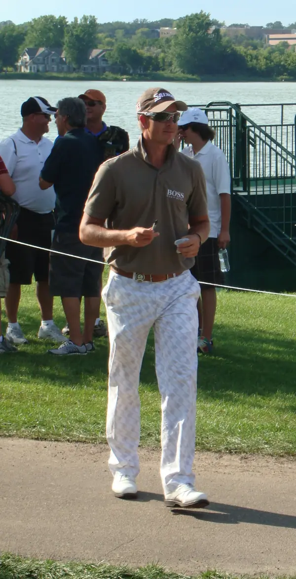 Henrik Stenson at Hazeltine National in a practice round of the 2009 PGA Championship, August 10, 2009 (cropped; not 2016)