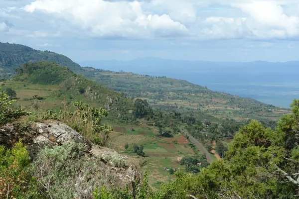 Farms in the Rift Valley seen from Iten, Kenya, October 30, 2009 (not Sawe’s village)