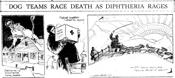 Dog sled serum delivery to Nome