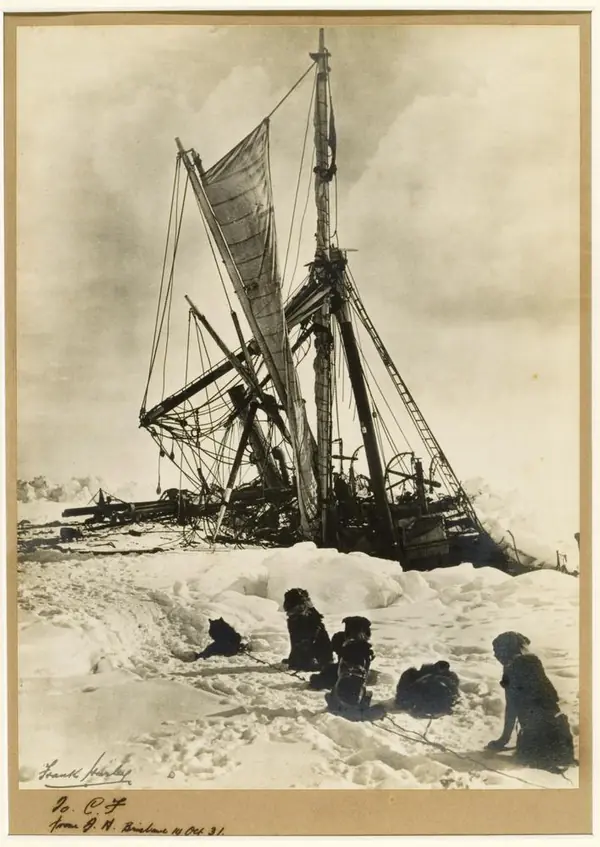 StateLibQld 1 242813 Frank Hurley's photograph of the Endurance being crushed by the ice in Antarctica, 1915