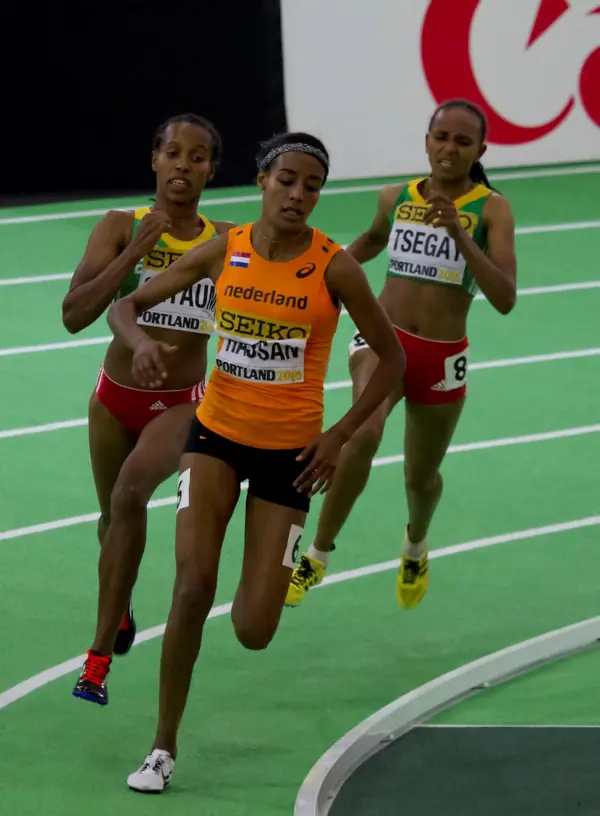 Sifan Hassan in the 1,500-meter final, World Indoor Championships, Portland, March 20, 2016 (not the Tokyo final)