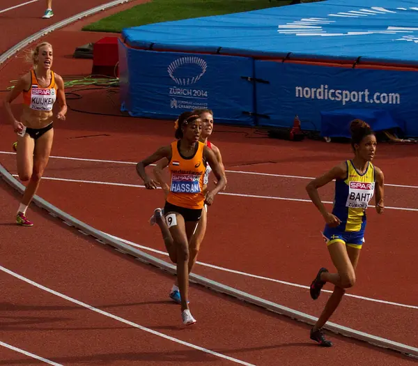 Sifan Hassan in the 5,000 meters at the European Championships, Zurich, August 16, 2014