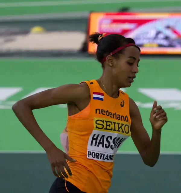 Sifan Hassan at the World Indoor Championships, Portland, March 18, 2016