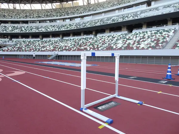 The track and empty stands of the Japan National Stadium, the Tokyo Olympic Stadium, June 25, 2022 (not the 2021 races)
