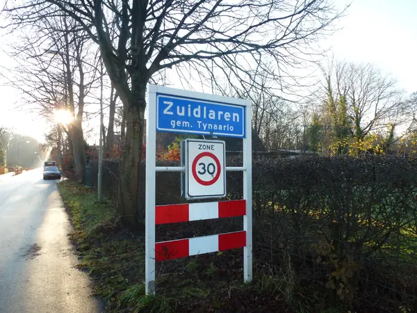 The village sign of Zuidlaren, Netherlands, where she was first housed, December 2015 (not the shelter)