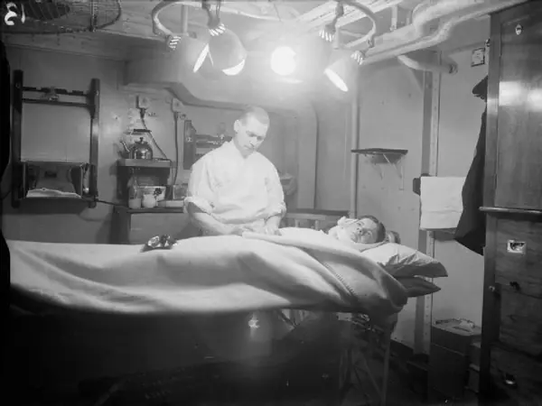 Sick bay of HMS Mourne A17882