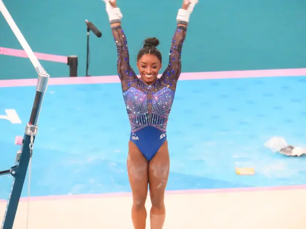 Simone Biles in the all-around final at the Paris 2024 Olympics, August 1, 2024 (not the vault final)