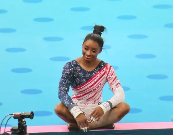 Simone Biles at the Paris 2024 Olympics on the day of the team final, July 30, 2024