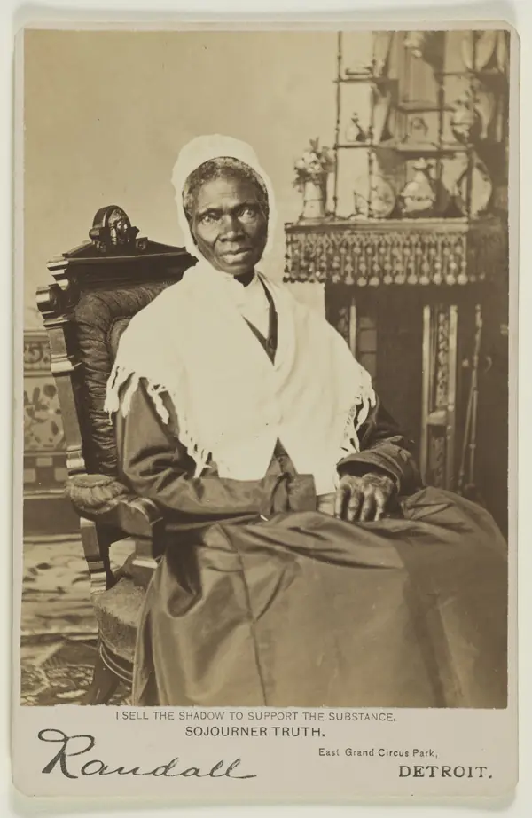 Sojourner Truth, photographed by the Randall Studio, Detroit, about 1870