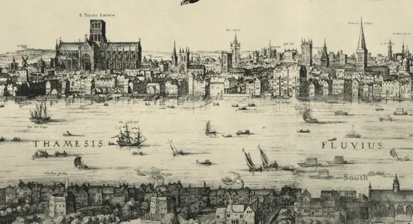 London and the Thames in Claes Visscher’s panorama of 1616 (detail)
