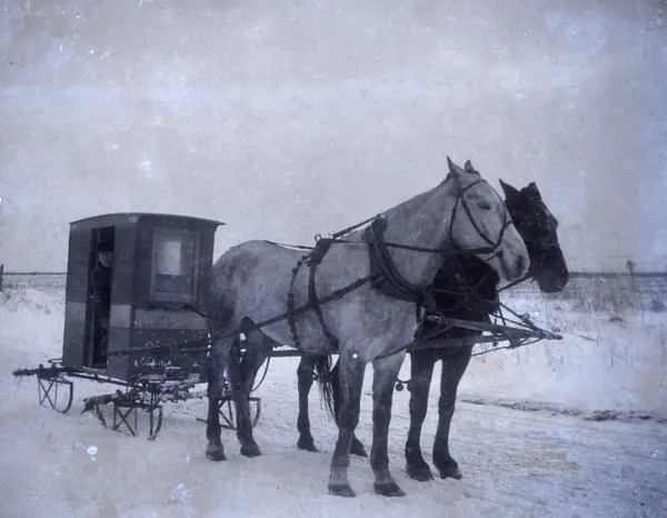 A rural letter carrier’s sleigh, about 1915 (another carrier, not Mary Fields)