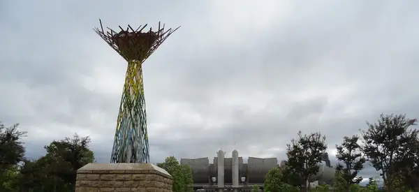 The 1998 Winter Olympics cauldron and the Nagano Olympic Stadium, September 9, 2018 (not the 1998 Games)