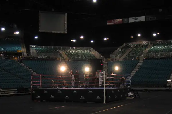 An empty ring at the MGM Grand Garden Arena, Las Vegas, December 7, 2008 (not the 2020 rematch)