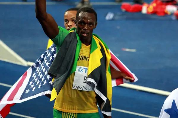 Usain Bolt after the 200 meters final, Berlin, August 20, 2009 (not the 9.58)