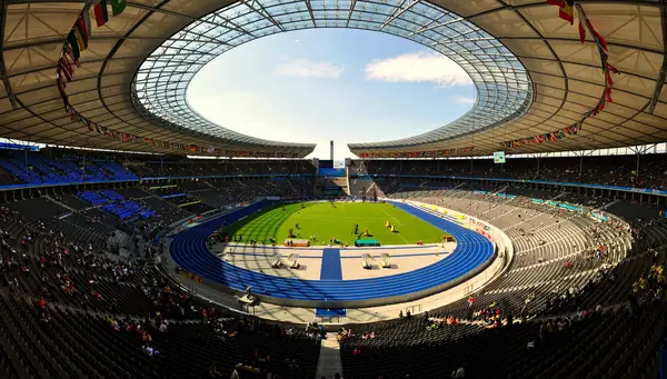 The Berlin Olympic Stadium during the 2009 World Championships, August 16, 2009, the day of the 9.58