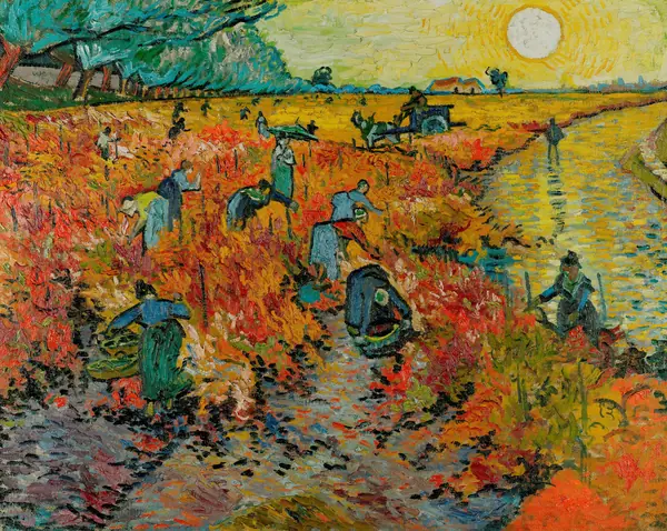 The Red Vineyard, a painting by Vincent van Gogh, November 1888, bought by Anna Boch in 1890