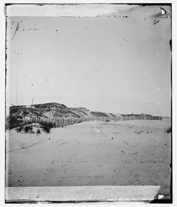 Charleston, South Carolina (vicinity). View of Forts Wagner & Gregg on Morris Island, evacuated by Confederates, September 6, 1863 LOC cwpb.03208