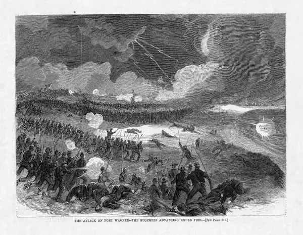 The Attack on Fort Wagner, the Stormers Advancing Under Fire